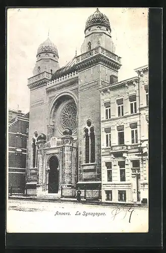 AK Anvers, Blick auf die Synagoge
