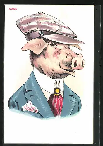 Künstler-AK Bruno Bürger & Ottillie Nr. 9305: Graf Schwein von Borste