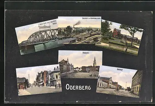 AK Oderberg, Bahnhof mit Röhrenwalzwerk, Bahnhof