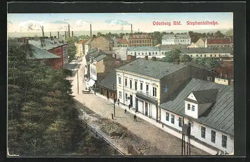 AK Oderberg-Bahnhof, Stephaniestrasse aus der Vogelschau