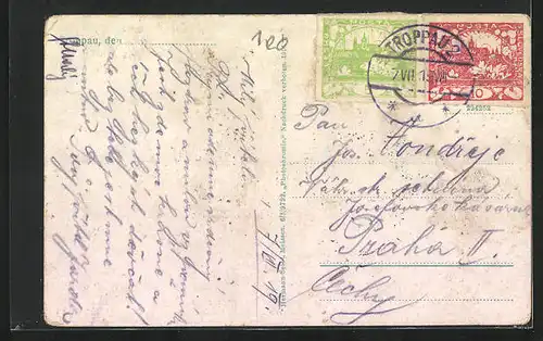 AK Troppau /Opava, Olmützerstrasse mit Strassenbahnen