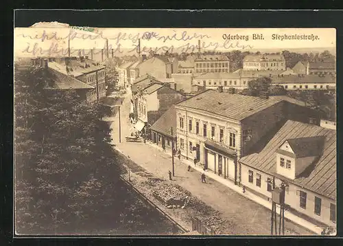 AK Oderberg-Bahnhof, Stephaniestrasse aus der Vogelschau