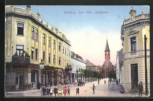 AK Oderberg, Koppgasse mit Blick zur Kirche