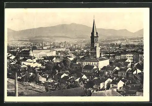 AK Frýdek-Mistek, Ortsansicht mit Kirche