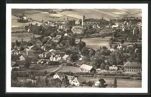 AK Vrbno ve Slezsku, Ortsansicht aus der Vogelschau