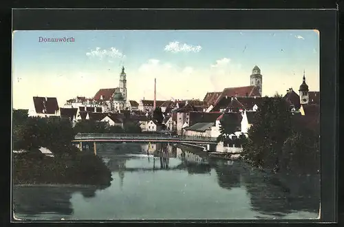 AK Donauwörth, Ortsansicht mit Kirchen