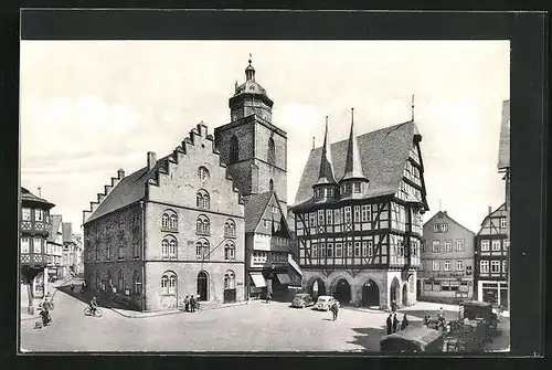 AK Alsfeld i. Hessen, Marktplatz mit Rathaus