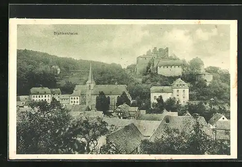 AK Blankenheim, Teilansicht mit Burg und Kirche