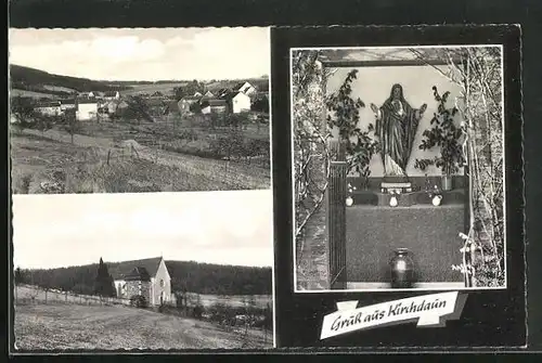 AK Kirchdaun, Ortsansicht, Kirche, Madonnenstatue