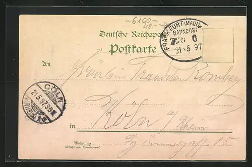 Lithographie Darmstadt, Restaurant Ludwigshöhe, Auerbacher Schloss, Felsenmeer
