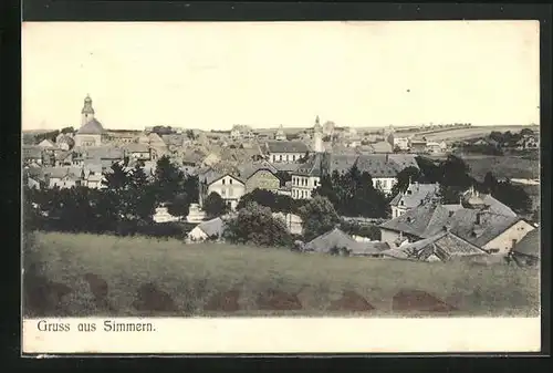 AK Simmern, Teilansicht mit Kirche