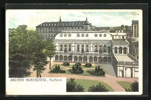 Künstler-AK Aachen-Burtscheid, Kurhaus