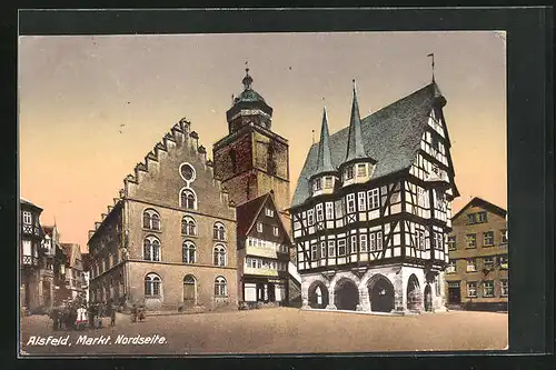 AK Alsfeld /Hessen, Markt mit Rathaus