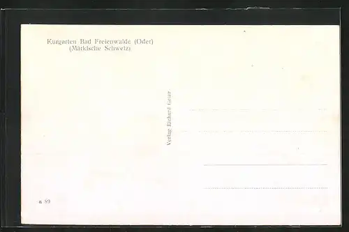 AK Bad Freienwalde /Oder, Restaurant im Kurgarten