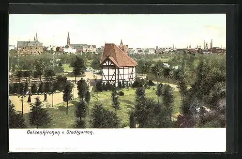 AK Gelsenkirchen, Stadtgarten mit Konzert-Pavillon