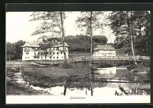 AK Luhacovice, Ortspartie mit Brücke