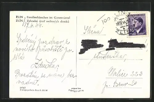 AK Zlín, Familienhäuschen im Gartenviertel