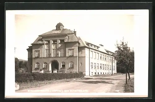 AK Zöptau /Gau Sudetenland, Strassenpartie mit Gebäudeansicht