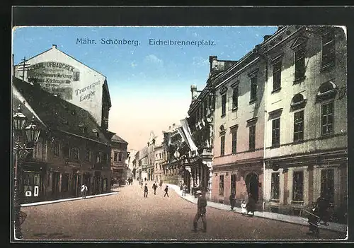 AK Mähr. Schönberg, Strassenpartie am Eichelbrennerplatz