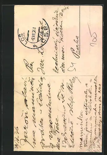 AK Lostice, Námesti, Strassenpartie mit Hotel