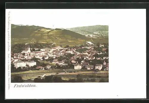 AK Freiwaldau, Stadt mit Kirche