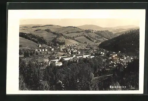 AK Hanusovice, Totalansicht aus der Vogelschau