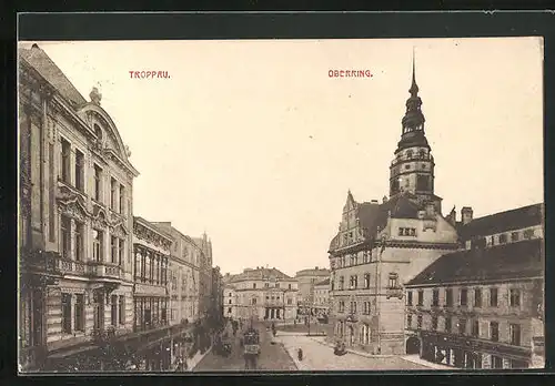 AK Troppau /Opava, Oberring mit Rathaus /Horni námesti