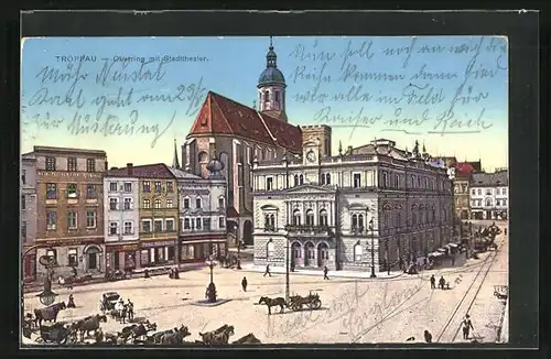 AK Troppau, Oberring mit Stadttheater
