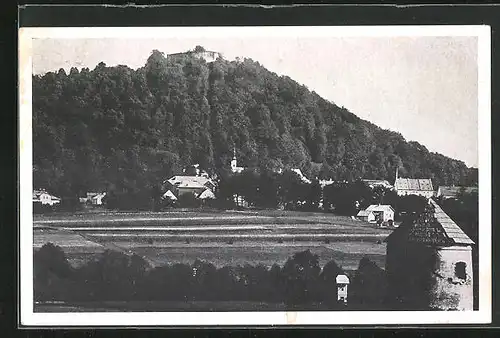 AK Hochwald /Hukvaldy, Teilansicht mit Ruine