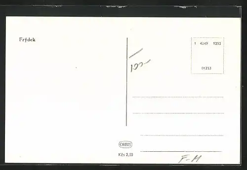 AK Frýdek, Partie im Lustgarten, Kirche