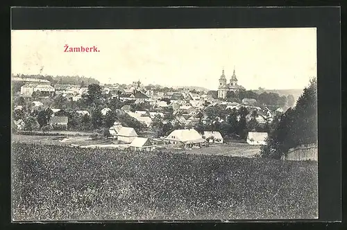 AK Zamberk, Panorama mit Kirche