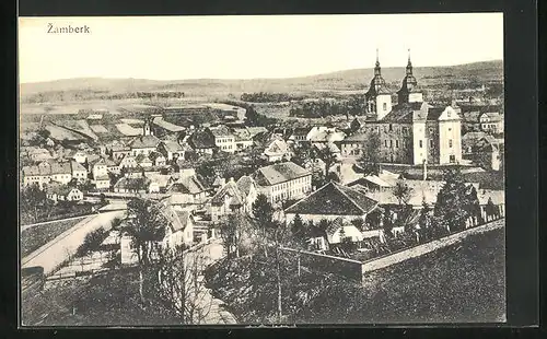 AK Zamberk, Totalansicht mit Kirche