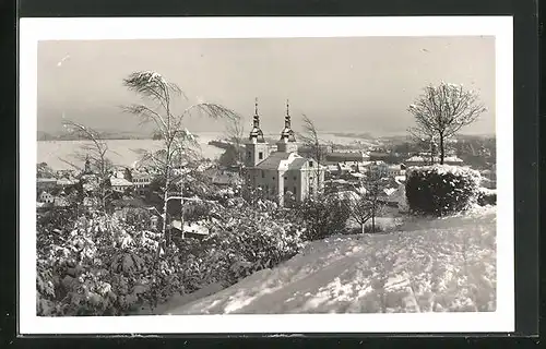 AK Zamberk, Ortsansicht im Winter