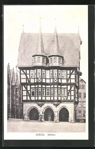 AK Alsfeld, Rathaus am Marktplatz