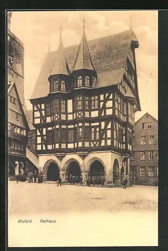 AK Alsfeld, Rathaus im Fachwerkhaus