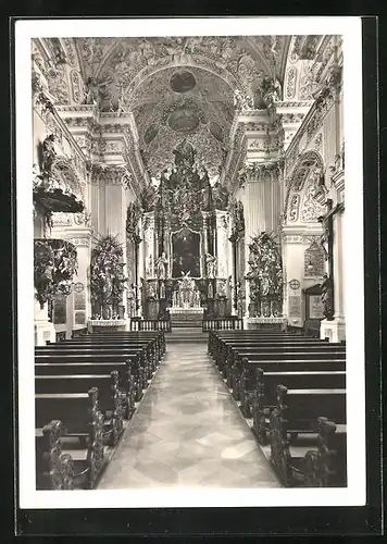 AK Donauwörth, Innenansicht der Kirche im Kloster Holzen