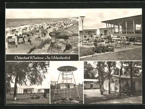AK Wustrow, Gasthaus, Pension mit Bungalows, Strandkörbe