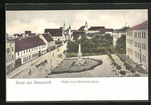 AK Donauwörth, Partie am Kriegerdenkmal