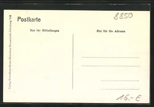 AK Donauwörth, Partie am Kriegerdenkmal