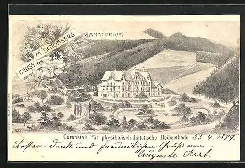 Künstler-AK M.-Schönberg, Sanatorium