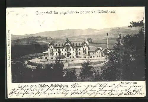 AK Mähr. Schöneberg, Sanatorium, Kuranstalt für physikalische-diätische Heimethode