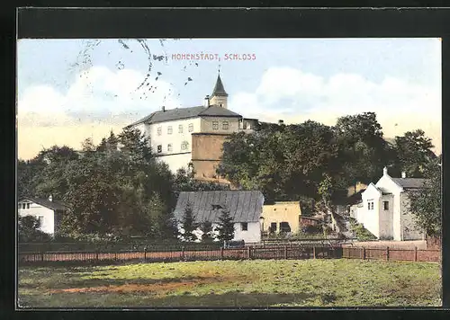 AK Hohenstadt, Ortspartie mit Schloss