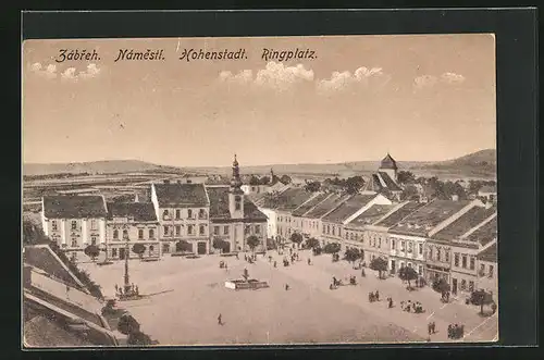 AK Hohenstadt, Ringplatz mit Rathaus