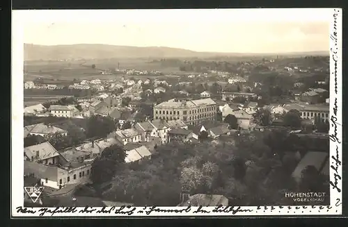 AK Hohenstadt, Fliegeraufnahme der Stadt