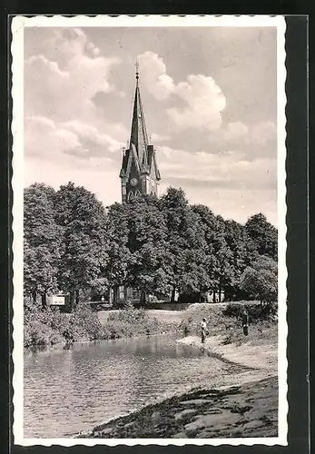 AK Hohenstadt, Evangelische Kirche am Teich