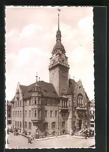 AK Mährisch Schönberg /Mor. Sumperk, Totalansicht vom Rathaus