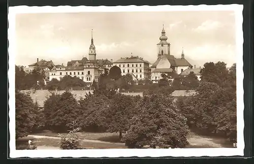 AK Mähr.-Schönberg, Teilansicht mit Kirche