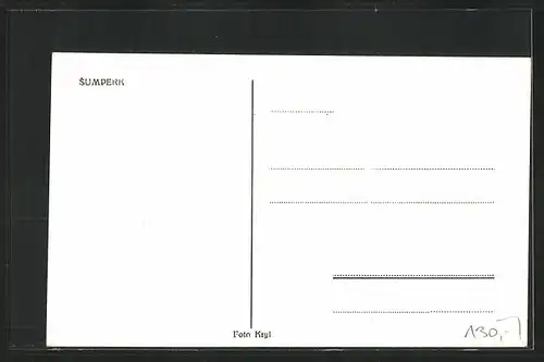 AK Sumperk, Ortsansicht mit Hügellandschaft