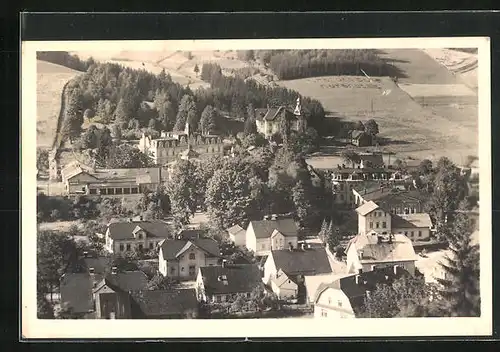 AK Goldstein /Altvatergebirge, Teilansicht mit Kirche