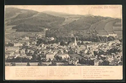 AK Freiwaldau, Gesamtansicht der Stadt, Gedicht